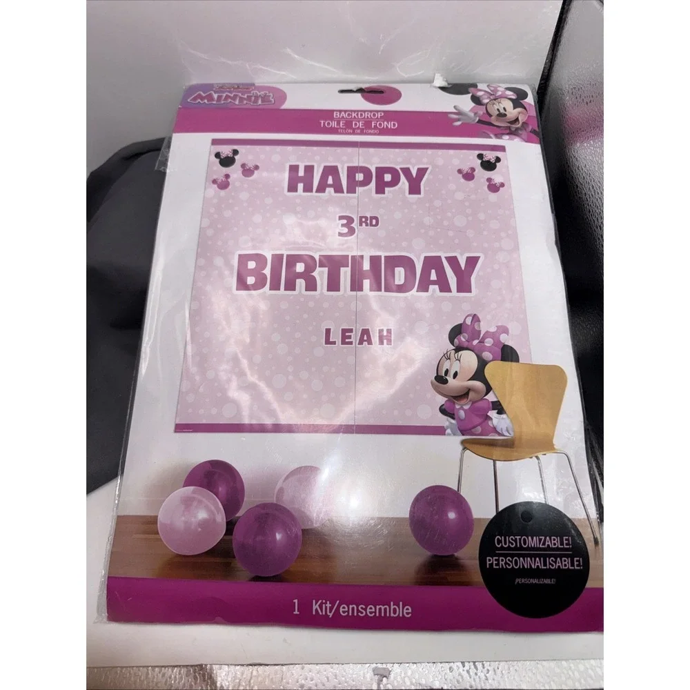 Minnie mouse customizable birthday decorations
